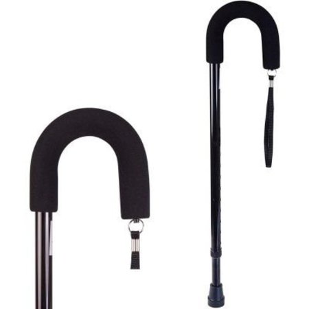HEALTHSMART DMI Deluxe Adjustable Cane with Comfort Grip Handle and Strap, Black 502-1309-0255